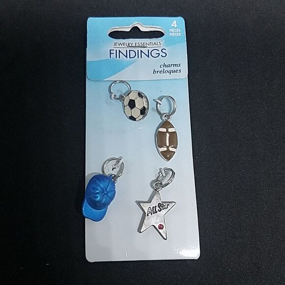 NWT Findings Bundle of 4 Sports Charms - Picture 1 of 2